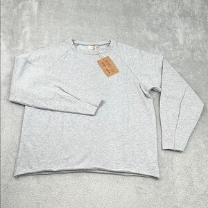 NEW The Simple Folk S The Sweatshirt‎ Gray Fleece Organic Cotton Stretch